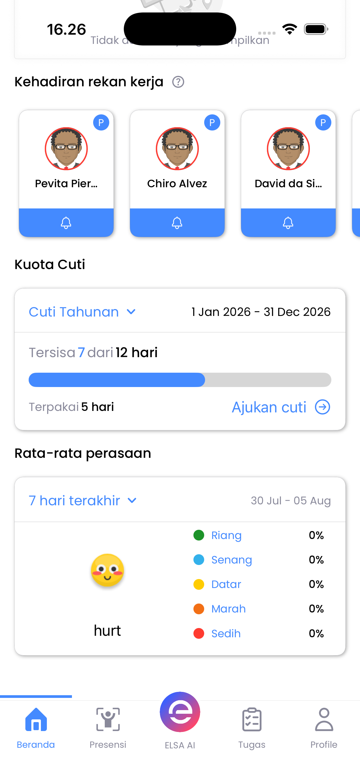 Screenshot Insight Kehadiran & Cuti Epployee.id