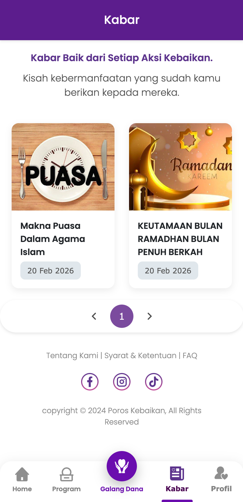 Screenshot Kabar Kebaikan Poros Kebaikan