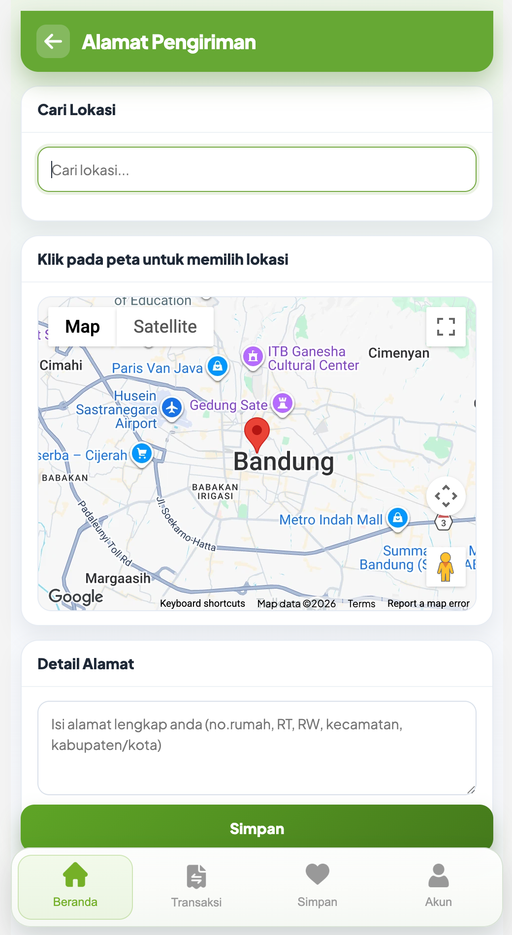 Screenshot Alamat Pengiriman Qurbanin.id
