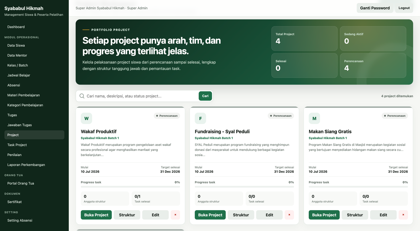 Screenshot Project Training SYAL Al-Hikmah